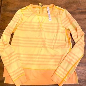 lululemon peach/yellow striped top 6
